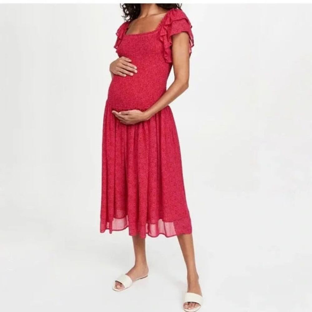 NWT Hatch The Cosette in Samba Print, Bright Pink Maxi Ruffle Dress, Sz 0/ XS - Picture 4 of 13